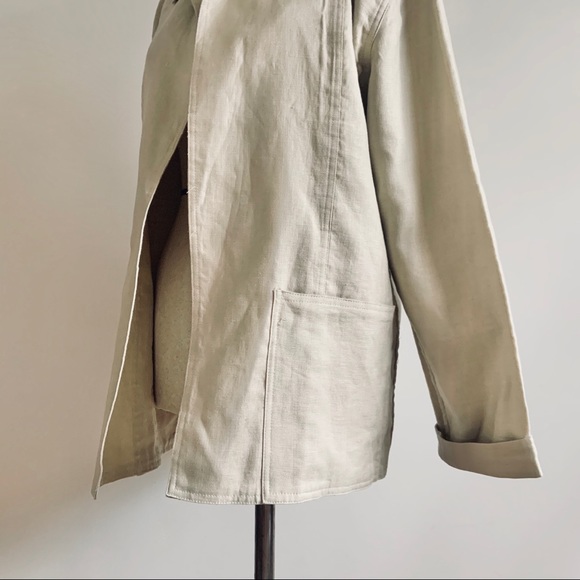❌SOLD❌ Linen Minimalist Chore Coat Blazer - Picture 3 of 7